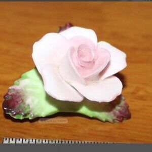 Vintage Denton China Rose Brooch – Made in England – Pink Porcelain Floral Pin
